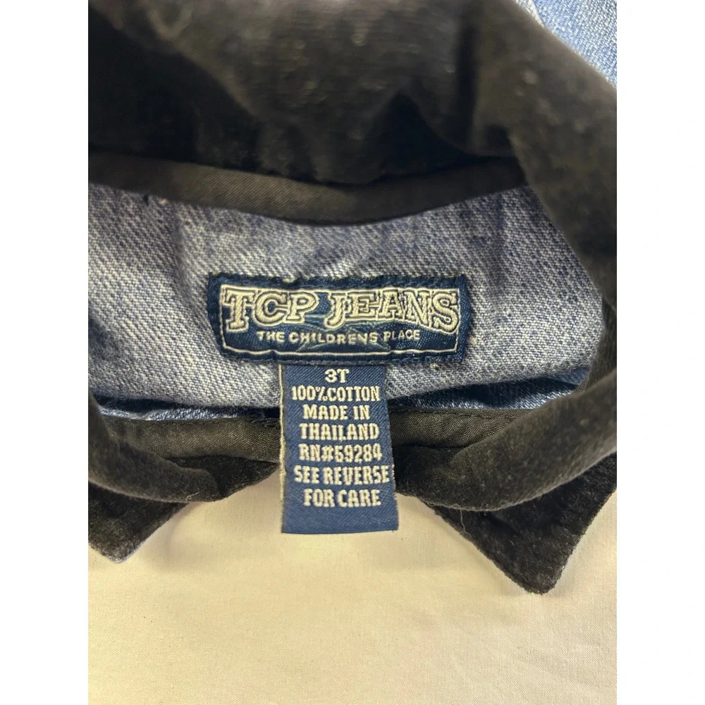 Vintage The Children's Place TCP Jeans Denim Vest 3T Full Zip Corduroy Collar
